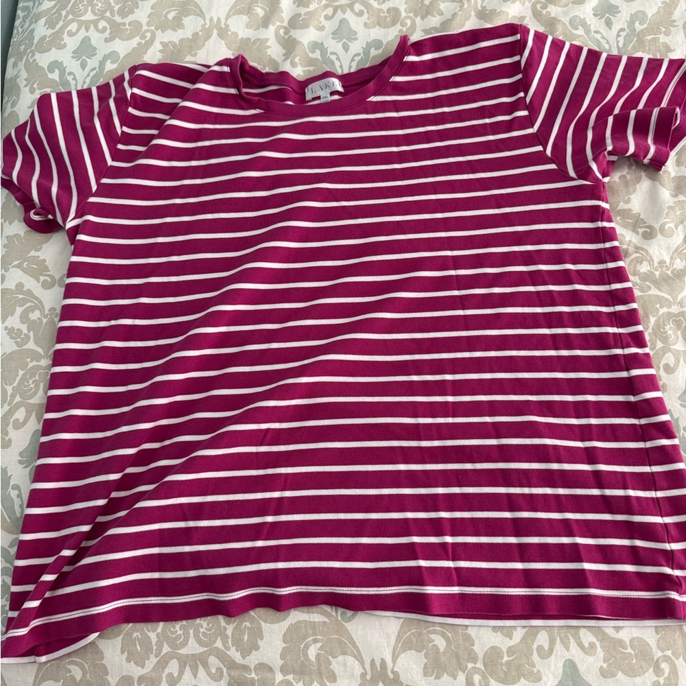 LAKE Pima Crew Short-Long Set in Dahlia Anchor Stripe - Picture 3 of 11